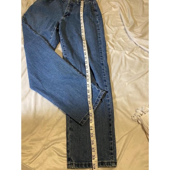VINTAGE LEE ELASTIC WAIST HI-RISE JEANS SZ 10S - Picture 11 of 12